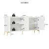 Creative Carved 4 Door Sideboard With Handleless Press To Open Design - White - Image 3