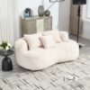 Bean Bag Sofa Lazy Sofa Comfort Lounger High Back Chair For Adults And Kids, Indoor & Outdoor - Beige - Image 2