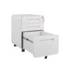 3 Drawer Mobile File Cabinet Under Desk Office, Simple Style Versatile Storage Cabinet For Legal / Letter / A4 Files, 5 Wheel Design Anti-Tilting Cold Rolled Steel Waterproof Moisture-Proof - White - Image 18