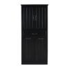 Stylish Bathroom Storage Cabinet With 2 Laundry Baskets And Drawer - Black - Image 16