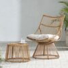 2 Piece Rattan Patio Set With Club Chair And Side Table - Beige / Light Brown - Image 2