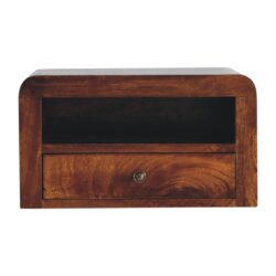 Chunky Floating Bedside Table - Dark Brown