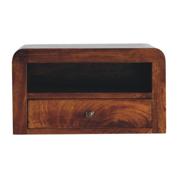 Chunky Floating Bedside Table - Dark Brown