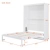 Queen Size Murphy Wall Bed With Shelves, Space Saving - White - Image 13