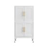 Metal Kitchen Storage Cabinet, Kitchen Pantry Storage Cabinet With Doors And Shelves, Storage Cabinet With Adjustable Leveling Foot For Kitchen, Living Room And Dining Room - White - Image 4