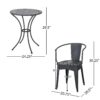 Ambrosia - 3 Piece Bistro Set With Leaf Motifs Top And Seat - Black - Image 3