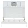 Queen Size Murphy Wall Bed With Top Cabinets & Wine Rack - White - Image 14