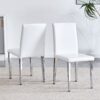 (Set of 4) Backrest Chairs With Silver Metal Legs The Perfect Combination, Suitable For Minimalist And Modern Home Styles - White / Silver - Image 8