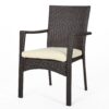 3 Piece Bistro Set With Water Resistant Cushions And 2 Chairs - Brown Multi - Image 6