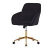 Adjustable Office Chair, Ergonomic Swivel Chair Velvet, Comfortable For Long Sitting - Black - Image 6