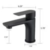 Modern Bathroom Sink Faucet Single Handle Brass Countertop Mount - Matte Black - Image 3
