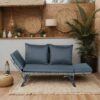 1 Pieces Patio Wicker Side Foldable Bench Patio Backyard Conversation Bench Gray Wicker - Dark Gray - Image 5