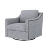 360 Degree Swivel Armchair Cotton Linen Skin - Friendly Fabric Ergonomic Design Brass Nail Decorative Armchair Living Room Chairs Bedroom Chairs Living Room Chairs Black Legs Suitable For Indoor Homes - Gray - Image 9