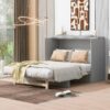 Full Size Murphy Bed With Large Drawers, Space Saving Design - Gray - Image 13