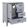 30" Bathroom Vanity With Sink, Bathroom Cabinet With A Door, 3 Drawers Legs, Adiustable Foot Pads - Gray - Image 14