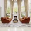 Modern L - Shaped Modular Sofa Set High Comfort Chenille Fabric, Freely Arrangeable For Living Room - Orange - Image 11