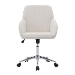 Adjustable Office Chair, Ergonomic Swivel Chair, Velvet Backrest Seat, Comfortable For Long Sitting - Beige