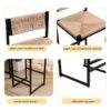 Bar Stools (Set of 2) Paper Rope Weave Dining Chairs With Back Hand Weave Stools For Kichen Island, Bar & Counter - Honey - Image 10