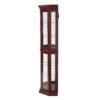 Corner Curio Cabinet With Lights, Adjustable Tempered Glass Shelves, Mirrored Back, Display Cabinet (E26 Light Bulb Not Included) - Cherry - Image 16