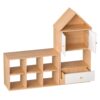 Versatile Children's Bookshelf With House Shaped Design Multifunctional Storage - Burly Wood - Image 14