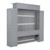 Queen Size Murphy Wall Bed With Shelves And LED Lights - Gray - Image 7