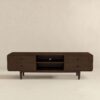 Alexa - Mid-Century Modern Style TV Stand - Dark Brown / Wood - Image 3