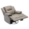 360° Swivel And Rocking Home Theater Recliner Manual Recliner Chair With A Led Light Strip For Living Room - Gray - Image 14