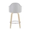 Ahoy - Mid-Century Modern Fixed Height Counter Stool With Natural Legs / Round Chrome Footrest (Set of 2) - Light Gray - Image 5
