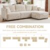 Multi Module Combination Style Sofa For Living Room And Other Lounge Spaces, Modern Minimalist Corduroy Combination Sofa With 2 Comfort Cushions With USB & C Charging Ports, 2 Sets - Beige - Image 7