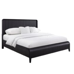 King Waterfall Panel Bed - Black