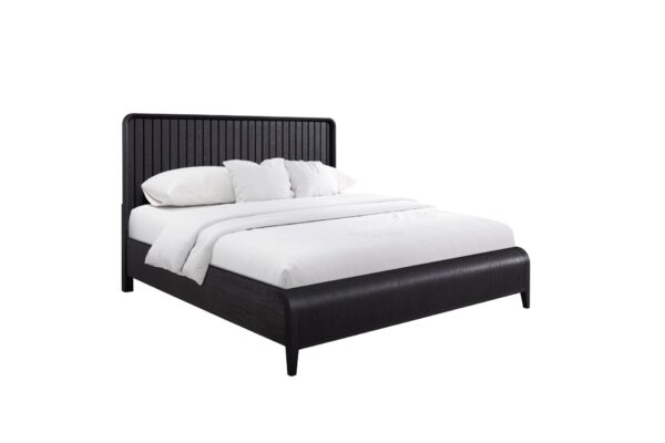 King Waterfall Panel Bed - Black