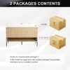 Modern Bathroom Vanity Combo With Single Resin Sink And Storage Cabinet, Multilayer Solid Wood - Oak - Image 7