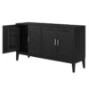 4 Door Sideboard Storage Cabinet With Door Shelf For Living Room And Dining Room, 2 Large Cabinets With Adjustable Shelf - Black - Image 12