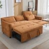 2 In 1 Sofa 3 Seater Sofa With Sofa Bed And Reversible Recliner - Orange - Image 9