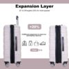 3 Piece Luggage Sets Pc Lightweight & Durable Expandable Suitcase With Two Hooks, Double Spinner Wheels, Tsa Lock, (21/25/29) - Sand - Image 4