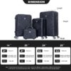4 Piece Lightweight Suitcase, 14" Makeup Box, Aircraft Wheels (14/20/24/28) - Black - Image 3