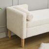 Storage Soft Bench With Armrests, Backrest And 2 Bolster Pillows For Living Room, Entryway And Bedroom - Ivory - Image 9