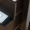 Kitchen Cart Red Cocoa Faux Marble Chunky Thick Top Two Drawers Locking Rubber Wheel Castors Slat Vented Shelves Towel Bar - Espresso - Image 5