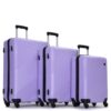 3 Piece Luggage Sets Lightweight Suitcase With Two Hooks, Spinner Wheels, (20/24/28) - Light Purple - Image 16