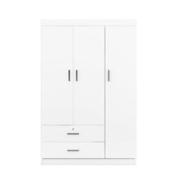 3 Door Wardrobe With 2 Drawers - White
