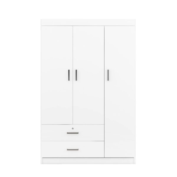 3 Door Wardrobe With 2 Drawers - White