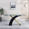 Stylish Dining Room Table, Luxury Glass Top Dining Table, Modern Design For Your House - Black - Image 3