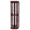 Corner Curio Cabinet With Lights, Adjustable Tempered Glass Shelves, Mirrored Back, Display Cabinet (E26 Light Bulb Not Included) - Cherry - Image 6