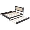 Queen Size Platform Bed With 2 Big Drawers Twin Size Trundle - Espresso - Image 5