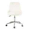 Modern Teddy Fleece Fabric Dining Chair With Chrome Legs, Soft And Comfortable - Beige - Image 11