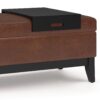 Oregon - Storage Ottoman Bench With Tray - Distressed Saddle Brown - Image 6