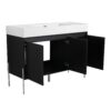 Freestanding Bathroom Vanity With Resin Sink And Storage Cabinet - Dark Oak - Image 13