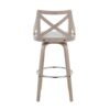 Charlotte - Farmhouse Fixed Height Barstool With Swivel With Round Footrest (Set of 2) - Light Gray / Cream - Image 5