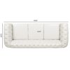 84.65" Rolled Arm Chesterfield 3 Seater Sofa - White - Image 12