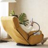 Adjustable Swivel Lounge Chair With 360 Degree Rotating Seat And Headrest Support, Leisure Chair Deck Chair Game Chair For Living Room - Yellow - Image 13
